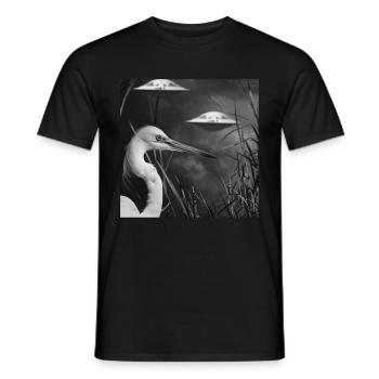Reiher Vogel - Männer T-Shirt - Schwarz - Vorne - AI Model Male 178 light (178cm)