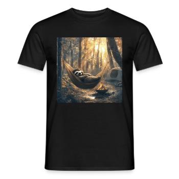Faultier - Männer T-Shirt - Schwarz - Vorne - AI Model Male 178 light (178cm)