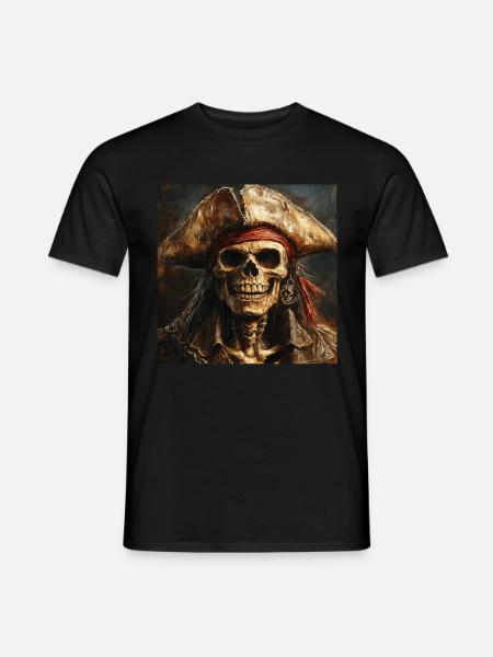 Piratenskelett - Männer T-Shirt - Schwarz
