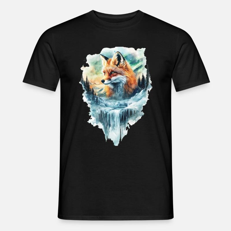 Fuchs - Männer T-Shirt - Schwarz