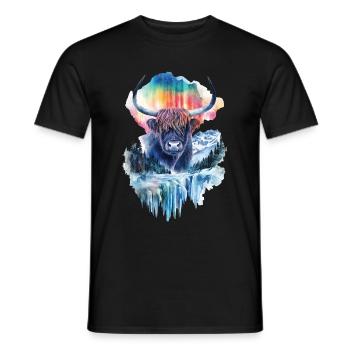 Hochlandrind - Männer T-Shirt - Schwarz - Vorne - AI Model Male 178 light (178cm)