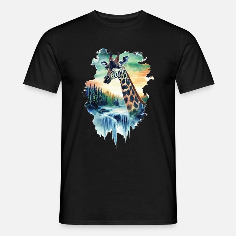 Giraffe - Männer T-Shirt - Schwarz