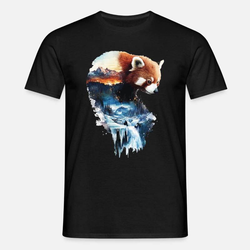 Roter Panda - Männer T-Shirt - Schwarz