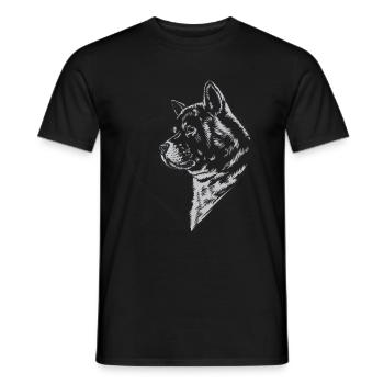 Akita - Männer T-Shirt - Schwarz - Vorne - AI Model Male 178 light (178cm)