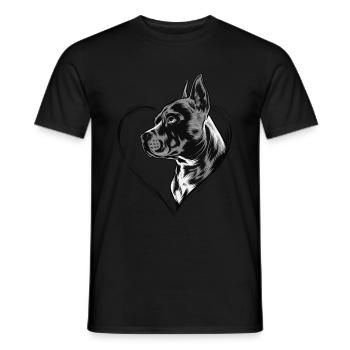 Amerikanischer Pitbull Terrier - Männer T-Shirt - Schwarz - Vorne - AI Model Male 178 light (178cm)