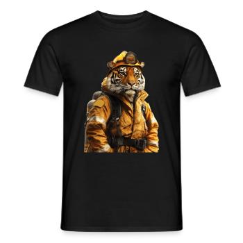 Tiger - Männer T-Shirt - Schwarz - Vorne - AI Model Male 178 light (178cm)