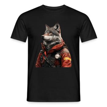 Wolf - Männer T-Shirt - Schwarz - Vorne - AI Model Male 178 light (178cm)
