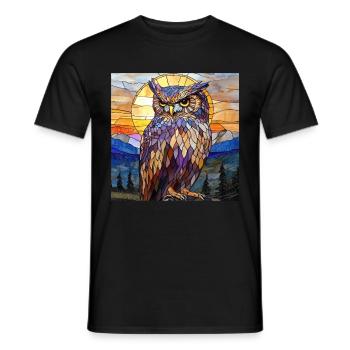 Eule - Männer T-Shirt - Schwarz - Vorne - AI Model Male 178 light (178cm)