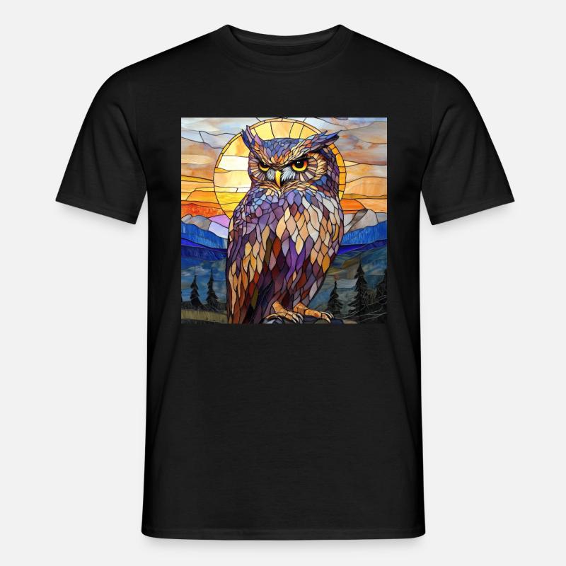 Eule - Männer T-Shirt - Schwarz