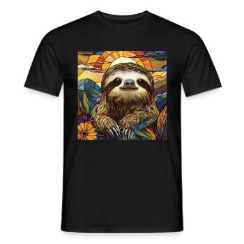 Faultier - Männer T-Shirt - Schwarz - Vorne - AI Model Male 178 light (178cm)