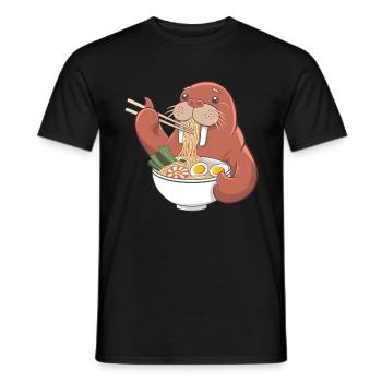 Walross - Männer T-Shirt - Schwarz - Vorne - AI Model Male 178 light (178cm)
