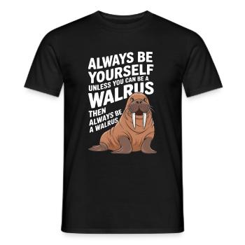 Walross - Männer T-Shirt - Schwarz - Vorne - AI Model Male 178 light (178cm)
