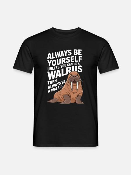 Walross - Männer T-Shirt - Schwarz