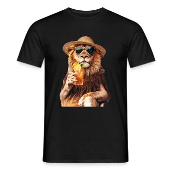 Löwe - Männer T-Shirt - Schwarz - Vorne - AI Model Male 178 light (178cm)