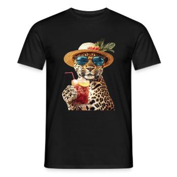 Leopard - Männer T-Shirt - Schwarz - Vorne - AI Model Male 178 light (178cm)