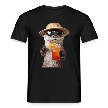Otter - Männer T-Shirt - Schwarz - Vorne - AI Model Male 178 light (178cm)