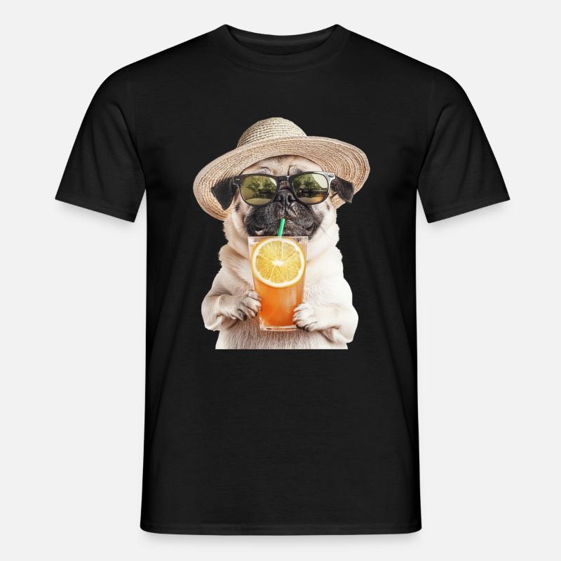Mops - Männer T-Shirt - Schwarz