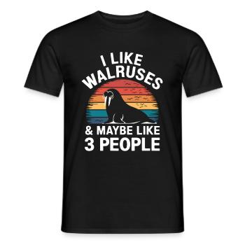 Walross - Männer T-Shirt - Schwarz - Vorne - AI Model Male 178 light (178cm)