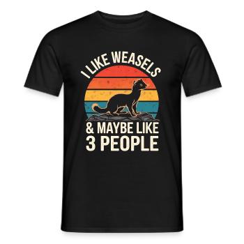 Wiesel - Männer T-Shirt - Schwarz - Vorne - AI Model Male 178 light (178cm)