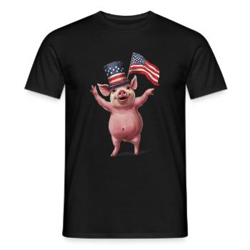 Schwein - Männer T-Shirt - Schwarz - Vorne - AI Model Male 178 light (178cm)
