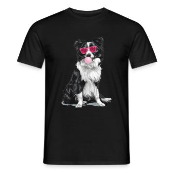 Border Collie - Männer T-Shirt - Schwarz - Vorne - AI Model Male 178 light (178cm)