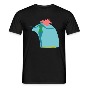 Sirène aqua - T-shirt homme - noir - Devant - AI Model Male 178 light (178cm)