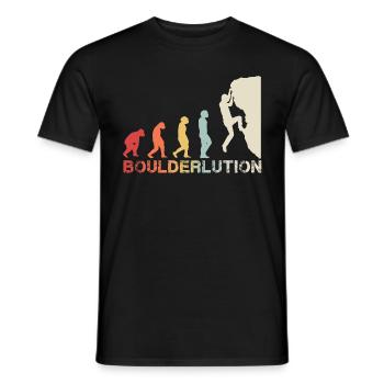 Bouldern Klettern Evolution Bergsteiger Vintage - Männer T-Shirt - Schwarz - Vorne - AI Model Male 178 light (178cm)