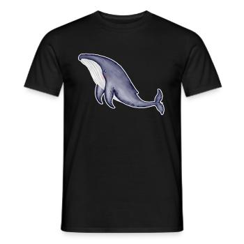 baleine - rorqual bleu - aquarelle - T-shirt homme - noir - Devant - AI Model Male 178 light (178cm)