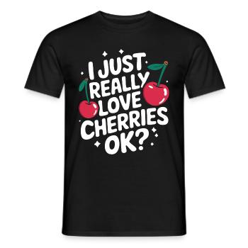Kirsche Kirschen Früchte Essen - Männer T-Shirt - Schwarz - Vorne - AI Model Male 178 light (178cm)