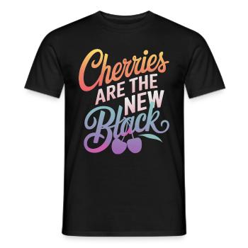 Kirsche Kirschen Früchte Essen - Männer T-Shirt - Schwarz - Vorne - AI Model Male 178 light (178cm)