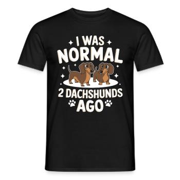 Chien teckel - T-shirt homme - noir - Devant - AI Model Male 178 light (178cm)