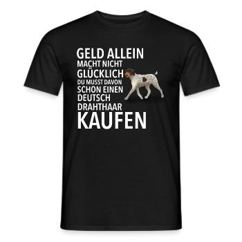 Deutsch Drahthaar Glücklich - Deutsch Drahthaar - Männer T-Shirt - Schwarz - Vorne - AI Model Male 178 light (178cm)