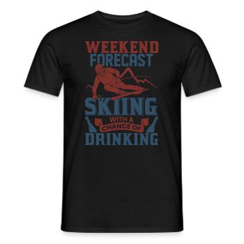 Ski fahren Skifahrer Winter Skifahren Bier Alkohol - Männer T-Shirt - Schwarz - Vorne - AI Model Male 178 light (178cm)