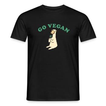 Go vegan - Men's T-Shirt - black - Front - AI Model Male 178 light (178cm)