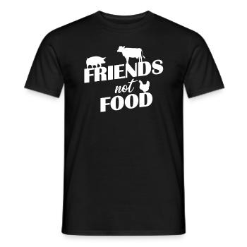 Friends not food - Men's T-Shirt - black - Front - AI Model Male 178 light (178cm)