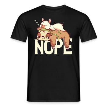 Sloth Llama while chilling - Men's T-Shirt - black - Front - AI Model Male 178 light (178cm)