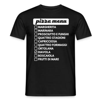 pizza menu choix de pizza - T-shirt homme - noir - Devant - AI Model Male 178 light (178cm)