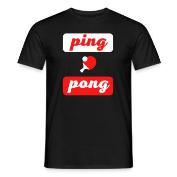 Ping Pong Rouge et Blanc - T-shirt homme - noir - Devant - AI Model Male 178 light (178cm)