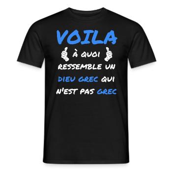 Voila à quoi ressemble un dieu grec qui n'est pas - T-shirt homme - noir - Devant - AI Model Male 178 light (178cm)