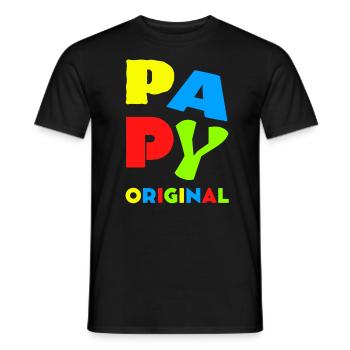 PAPY ORIGINAL COULEURS VIVES - T-shirt homme - noir - Devant - AI Model Male 178 light (178cm)