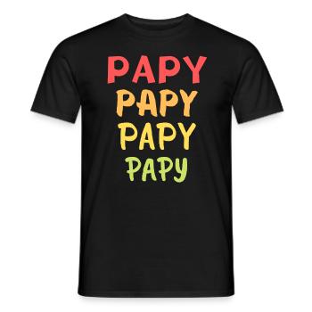 PAPY PAPY PAPY PAPY VINTAGE LIGNES - T-shirt homme - noir - Devant - AI Model Male 178 light (178cm)