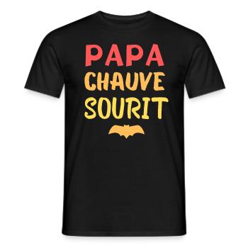 PAPA CHAUVE SOURIT - T-shirt homme - noir - Devant - AI Model Male 178 light (178cm)