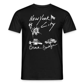 NY NEW YORK CITY USA STATUE LIBERTÉ AMERIQUE - T-shirt homme - noir - Devant - AI Model Male 178 light (178cm)