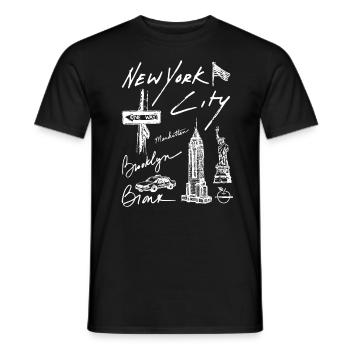 NY NEW YORK CITY USA LIBERTÉ GRATTE CIEL TAXI - T-shirt homme - noir - Devant - AI Model Male 178 light (178cm)