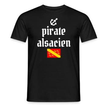 pirate alsacien cadeau alsace humour - T-shirt homme - noir - Devant - AI Model Male 178 light (178cm)