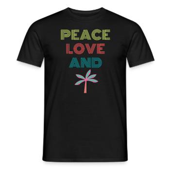 PEACE LOVE AND PALMIERS - T-shirt homme - noir - Devant - AI Model Male 178 light (178cm)