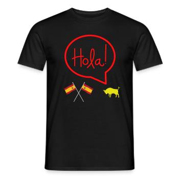 HOLA Taureau Bonjour Espagne été vacances - T-shirt homme - noir - Devant - AI Model Male 178 light (178cm)