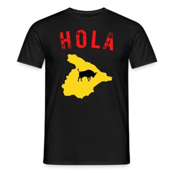 HOLA Bonjour Espagne été vacances - T-shirt homme - noir - Devant - AI Model Male 178 light (178cm)