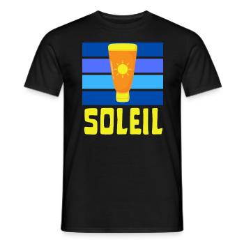 soleil crème solaire été bronzé - T-shirt homme - noir - Devant - AI Model Male 178 light (178cm)