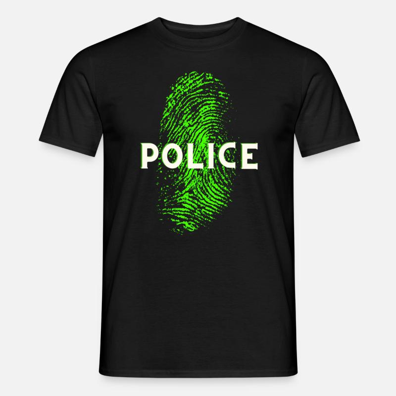 POLICE SCIENTIFIQUE EMPREINTE DIGITALE ADN - T-shirt homme - noir